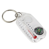 Wholesale Portable Mini Hiking Tool Magnetic Carabiner Survival Compass KeyChain with Thermometer and Magnifier