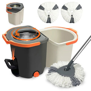 Fregona giratoria manos libres más vendida y diseño <span class=keywords><strong>de</strong></span> doble cubo desmontable con compartimento <span class=keywords><strong>de</strong></span> agua sucia separado para limpieza <span class=keywords><strong>de</strong></span> suelos - Product Image 1