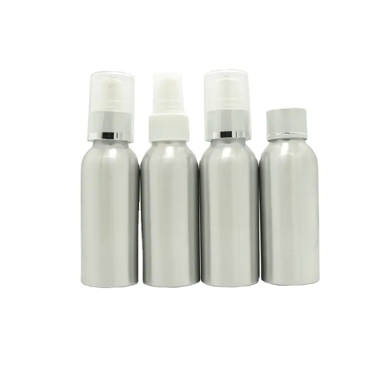 Frasco de alumínio spray cosmético, garrafa spray de alumínio spray cosmético para perfume 10ml 20ml 30ml 50ml 60ml 100ml 120ml 250ml