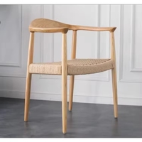 Chaise de salle à manger en bois et corde VL Nordic, chaises modernes Oka avec accoudoirs