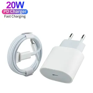 20W चार्जर और केबल मूल तेजी से पीडी यूएसबी प्रकार सी दीवार चार्जर एडाप्टर एप्पल iPhone के लिए 12 13 समर्थक यूएसबी सी चार्जर 20W