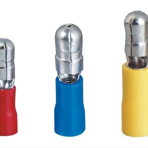 MpD Male Bullet <b>Terminal</b> 1.25mm Crimp Insulated Quick Disconnect Pure Copper 12-22 Awg European Style - Product Image 1