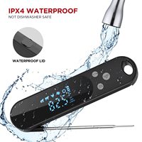 Thermomètre numérique intelligent pour viande avec écran LED étanche IPX4, 2 sondes, thermomètre instantané pour grillades, aimant au dos, thermomètre domestique