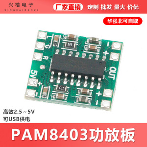 มินิแอมพลิฟายเออร์ PAM8403 2.5-5V พลังงานจาก USB บอร์ดเสียง 2 ช่อง - Product Image 5