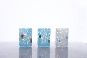 Оптовая продажа, дешевая ручная выдувная переработанная Мексиканская Толстая чашка для конфетти, стеклянная чашка для питья с ананасом, вишневая тыква, лимонный патч - Product Image 3