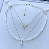 Collier en perles d'eau douce du lac Shanxia de Zhuji, parfaitement blanches, ensemble deux pièces, 4-4,5+8-9mm, qualité irréprochable, S925, classique et léger