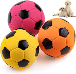 Wholesale Pet Squeak Latex Dog Toy Football Chew Balls for Medium Dogs Interactive Play