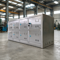 Armoire de rangement pour chaussures d'employés en acier inoxydable, avec porte personnalisable, pour atelier propre