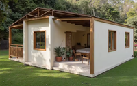Villa mobile résidentielle, maison modulaire préfabriquée, maison portable moderne en structure légère en acier, maison assemblée, design personnalisable