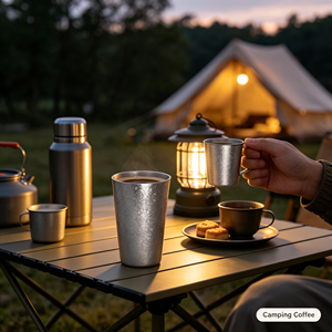 Tasse à café isotherme en acier inoxydable 304, tasse de voyage pour thé, gobelet sous vide doré réutilisable, tasse à café pour le camping, gravure laser - Product Image 3