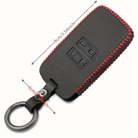 Étui pour clé de voiture en cuir PU avec porte-clés métallique pour Kadjar/Captur/Clio Megane (1ère génération) - Protection de clé noire durable et sécurisée