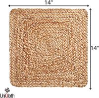Napperons tressés en jute Lot de 4 napperons en jute 100% réversibles antidérapants 14x14 carrés Farmhouse Vintage Jute Napperons pour table à manger, par