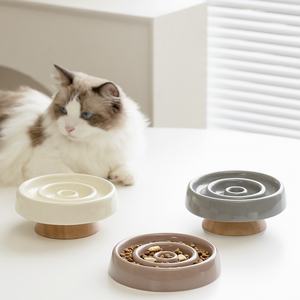 Di alta qualità eco-friendly gatto Slow Food ciotola di nuovo Design Morandi colore collo di protezione in acciaio inox e PC Pet cane alimentatore - Product Image 6