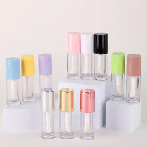 Best Selling Empty 6ml Lip Gloss Tube Big Brush Golden Makeup Liquid Eye Shadow Blush Pink Lip Glaze Tube