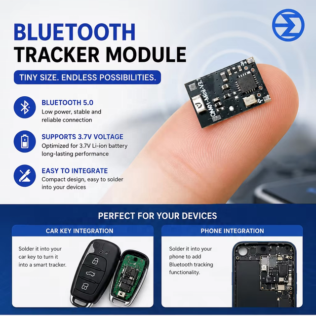 Bluetooth tracker Tag, Wired 3V Voltage Support, No SIM Card Required, Can Be Soldered Into Mobile Phones and Car Keys.