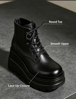 Bottes rehaussantes pour femmes, taille petite, à lacets, talons épais, confortables, toutes saisons, vente en gros d'usine, fabricant OEM 2026