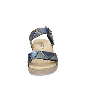 Sandalo con Zeppa Cinzia Soft da Donna in Pelle Blu Stile Estivo - Product Image 6