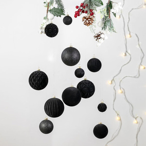 Velvet Flocked <b>Plastic</b> Christmas Baubles Soft Flocking Hanging Ornaments For Xmas Tree <b>Window</b> Home Holiday Decor Wholesale - Product Image 6