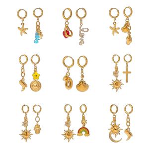 Luxury High-End Stainless Steel Earrings Ocean <b>Titanium</b> Steel <b>Studs</b> Trendy Vintage Cross-Border Pendant Jewelry Anniversaries - Product Image 1