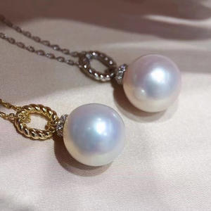 Colgante de Plata S925 con Cuentas Redondas de 8-15 mm, Accesorios para Collares de Moda DIY, Base Vacía 30885, Colgantes y Dijes de Perlas - Product Image 4