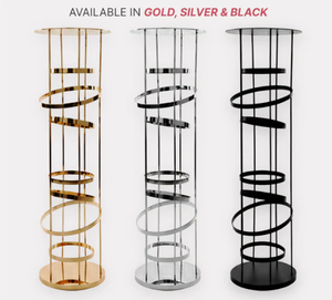 Simpson - Soporte de Metal Dorado Moderno para Flores, 100 cm de Altura, Pedestal, Centro de Mesa, Decoración Elegante para Bodas, Pasillos, Fiestas y Recepciones - Product Image 3