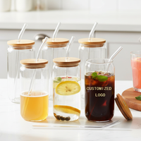 Gobelet incassable écologique de 16oz couvercle de tasse en verre à pinte durable paille pour café bière vin thé eau autres boissons