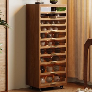 Solid Wood Multilayer Medieval Style Multifunctional Dental Cabinet Tea Cabinet Living Room Sideboard Display Cabinet <strong>Rack</strong> - Product Image 2