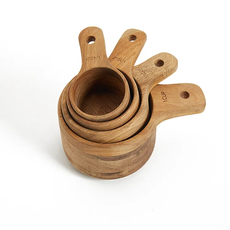 Горячая Распродажа, кухонные мерные стаканы из дерева акации для приготовления выпечки