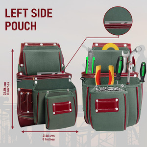 Sacoche de ceinture personnalisée en tissu Oxford pour outils, grande capacité, pochette à clous pour électricien, sac banane multi-emplacements pour outils à main de <span class=keywords><strong>couvreur</strong></span> - Product Image 4
