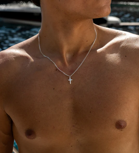 Collana con Pendente a Croce in Acciaio Inossidabile per Uomo, Catena Cubana, Gioielli in <span class=keywords><strong>Oro</strong></span> e Argento per Lui e Lei - Product Image 4