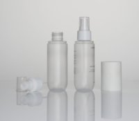 Flacon de parfum rond en PET givré vide de 90 ml, emballage pour soins personnels, flacon pulvérisateur avec pompe à brume fine