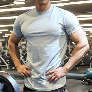 เสื้อยืดออกกำลังกายผู้ชาย ผ้าคุณภาพสูง 95% โพลีเอสเตอร์ 5% สแปนเด็กซ์ 180 กรัม ดีไซน์เรียบง่าย แห้งเร็ว ระบายอากาศได้ดี เหมาะสำหรับเล่นกีฬาและฟิตเนส - Product Image 2