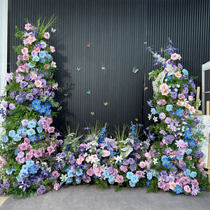 <span class=keywords><strong>Arche</strong></span> de fleurs en soie bleu violet de Monet, en plastique souple, pour décoration de mariage en extérieur - Product Image 3