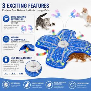 Juguete Interactivo para Gatos de Interior, Recién Mejorado, Recargable, con Sensor Táctil, Juguete de Esconder y Buscar, Adecuado para Gatos de Interior Aburridos - Product Image 2