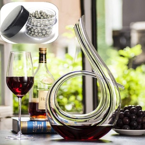 Cadeau de <span class=keywords><strong>carafe</strong></span> <span class=keywords><strong>à</strong></span> vin en forme de U, classique, en verre rouge, avec boule de nettoyage, ml - Product Image 3