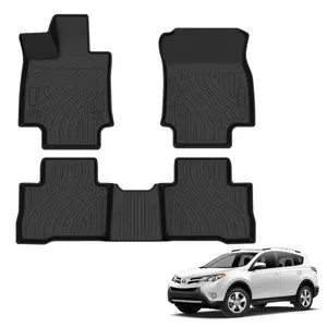 Высококачественный материал TPE передний задний автомобильный коврик для Toyota RAV4 2014-2018 автомобильные коврики водонепроницаемые противоскользящие автомобильные аксессуары