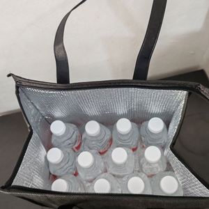 กระเป๋าหิ้วผ้าไม่ทอแบบมีฉนวนพร้อมซับในอลูมิเนียมฟอยล์ กันน้ำ ลายดอกไม้ ใช้ซ้ำได้ สำหรับใส่อาหารกลางวัน ช้อปปิ้ง กระเป๋าเก็บความเย็น หลายสี - Product Image 2