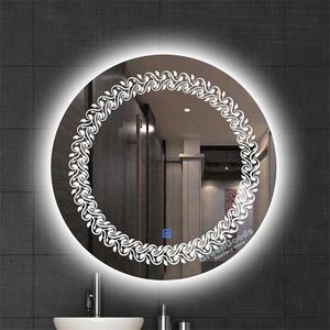 <span class=keywords><strong>Espejo</strong></span> de Baño Redondo Moderno con Retroiluminación LED, Montado en la Pared, con Luz Regulable e Iluminación y Función Antivaho - Product Image 4