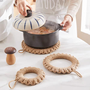 Vente en gros de sets de table contemporains minimalistes en corde de chanvre tissée à la main, écologiques, pour la maison, l'hôtel, le restaurant, de luxe - Product Image 5