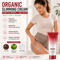 Crème Amincissante Bio à la Caféine et au Thé Vert, Crème de Massage Corporel Liftante et Raffermissante pour la Cellulite, les Vergetures, la Taille, les Cuisses et l'Abdomen