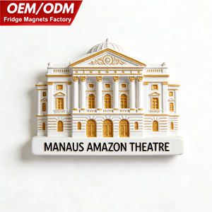 Autocollant de réfrigérateur souvenir de voyage pour la décoration de la maison, <span class=keywords><strong>aimant</strong></span> de réfrigérateur 3D du théâtre de Manaus - Product Image 1