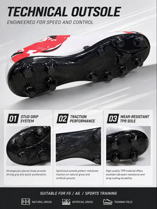 Chaussures de football personnalisées, crampons de <span class=keywords><strong>rugby</strong></span>, chaussures d'entraînement respirantes, légères, antidérapantes pour hommes et femmes, fabrication OEM - Product Image 3
