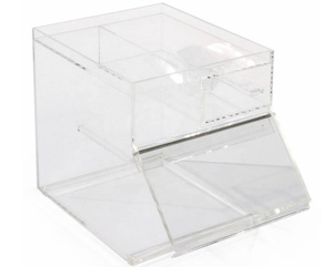 Mini boîte à bonbons en perspex transparente, distributeur de bonbons en lucite, bac à bonbons en acrylique personnalisé à 2 compartiments - Product Image 5