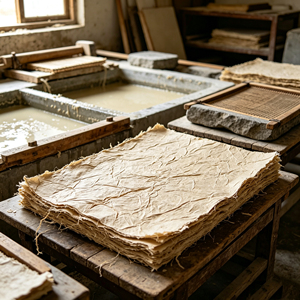 Feuille de soie de mûrier à bords déchirés à la main, idéale pour l'embellissement artisanal et le collage artistique - Product Image 6