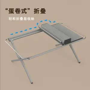Outdoor Camping Aluminum Alloy Egg Rolls Table Tactical Travel Picnic Table Ultralight Portable Folding Coffee Table