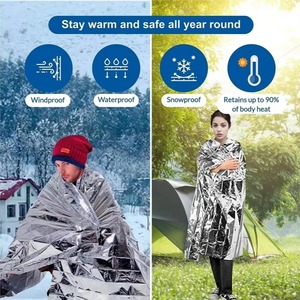 Manta de Emergencia Reflectante, Portátil, Plegable, de PET Plateado, Térmica, Impermeable y Resistente al Viento, para Camping, Senderismo y Primeros Auxilios - Product Image 1