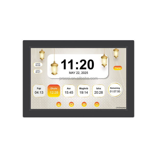 Android 10" 10.1inch WiFi IPS Touch Screen Clock Modern Design Islamic Adhan Athan Holy Quran Player Digital Muslim Azan Clock
