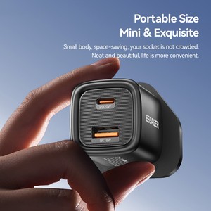 Caricabatterie da Viaggio ESSAGER 20W con Doppia Porta USB-<span class=keywords><strong>A</strong></span> + Type-C PD, Ricarica Rapida, Compatto, Controllo Intelligente della Temperatura - Bianco / Spina UK - Product Image 6