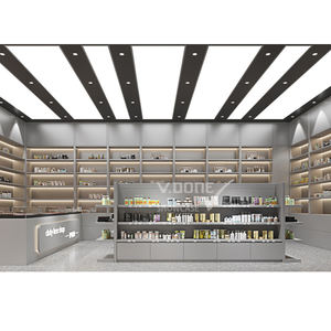 Étalage de cosmétiques, présentoirs, armoires avec tiroirs, finition laquée en verre/contreplaqué pour comptoir de centre commercial de luxe, vitrine - Product Image 3