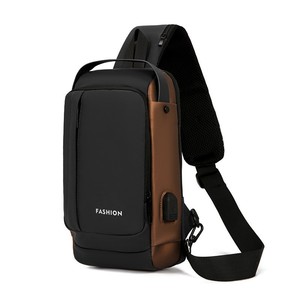 Biểu Tượng Tùy Chỉnh Polyester Crossbody Túi Cho Nam Giới Với Cổng <span class=keywords><strong>USB</strong></span> Và Vai Duy Nhất Dây Đeo Không Thấm Nước Ngực Gói Messenger Túi - Product Image 6